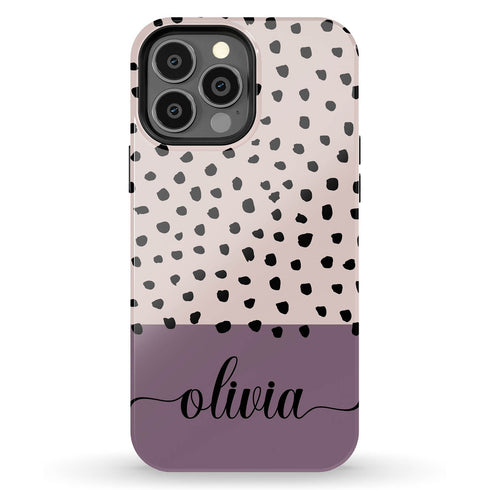Spotted Dots Custom Name iPhone Case